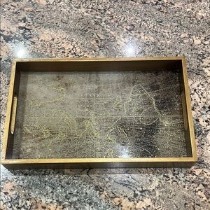 Gold Vanity Tray with Vintage Texture
